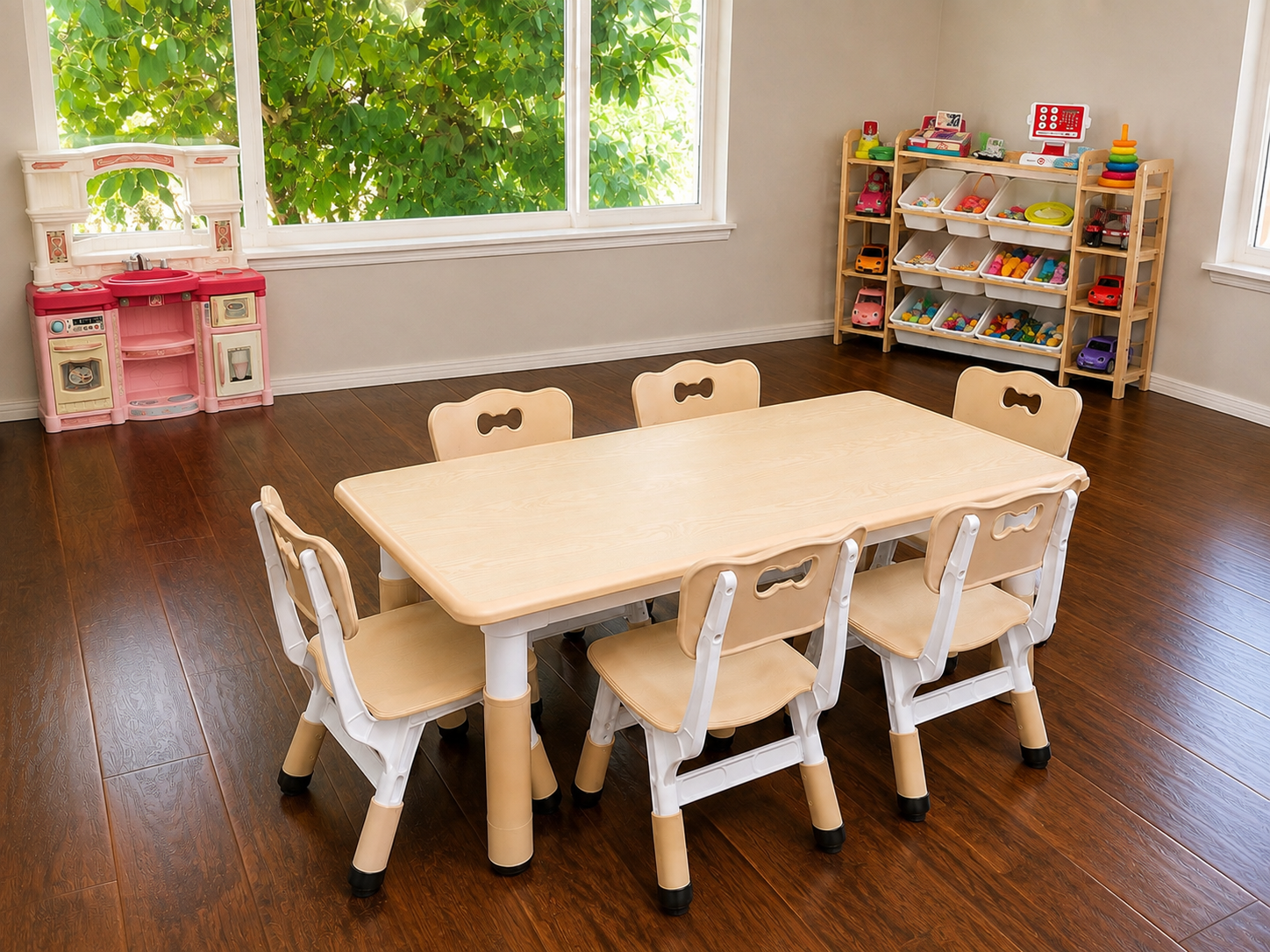 Kids Activity Table and 6 Chairs Set